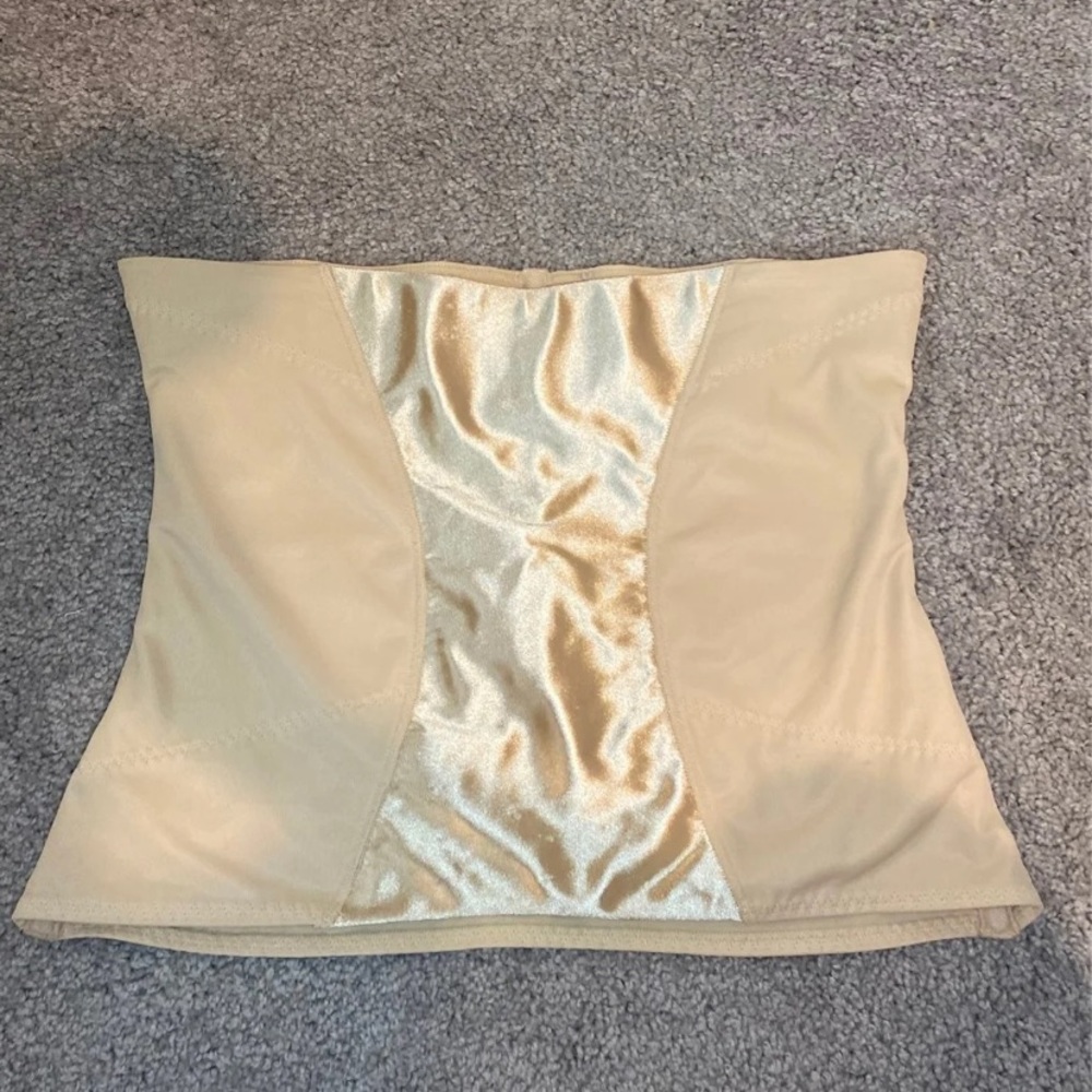 NWOT FLEXEES MAIDENFORM CORSET WAIST TRAINER LARGE WOMENS beige shapewear